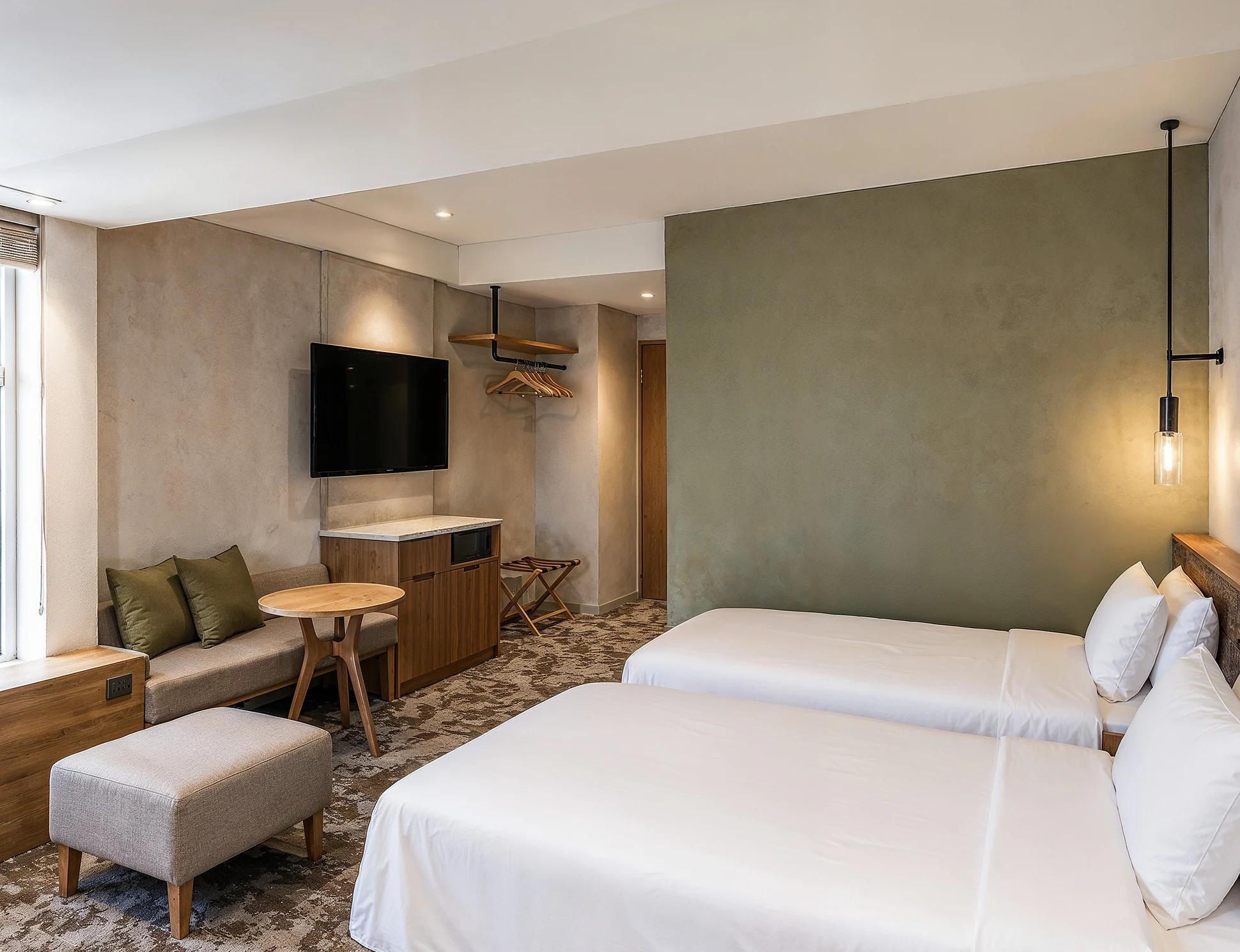 Rendering of a twin room interior